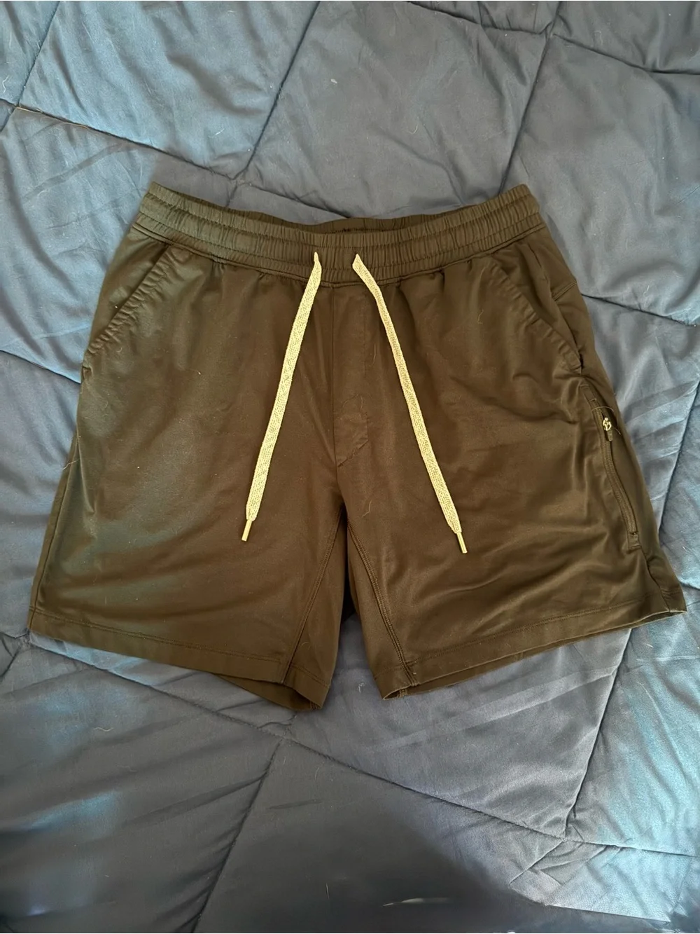Men's Dark Gray Drawstring Performance Shorts